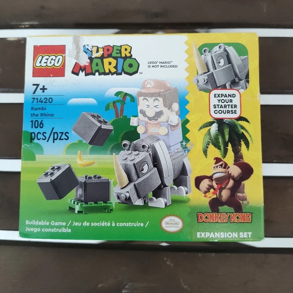 LEGO New In Box Super Mario Donkey Kong Rambi The Rhino Expansion Set #71420